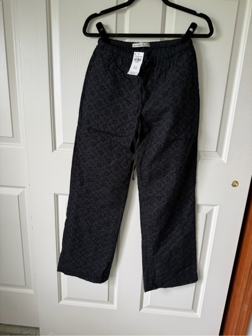 Abercrombie Black Eyelet Drawstring Pants
